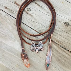 Fox Totem Talisman ~ Copper Electroformed Lariat Necklace