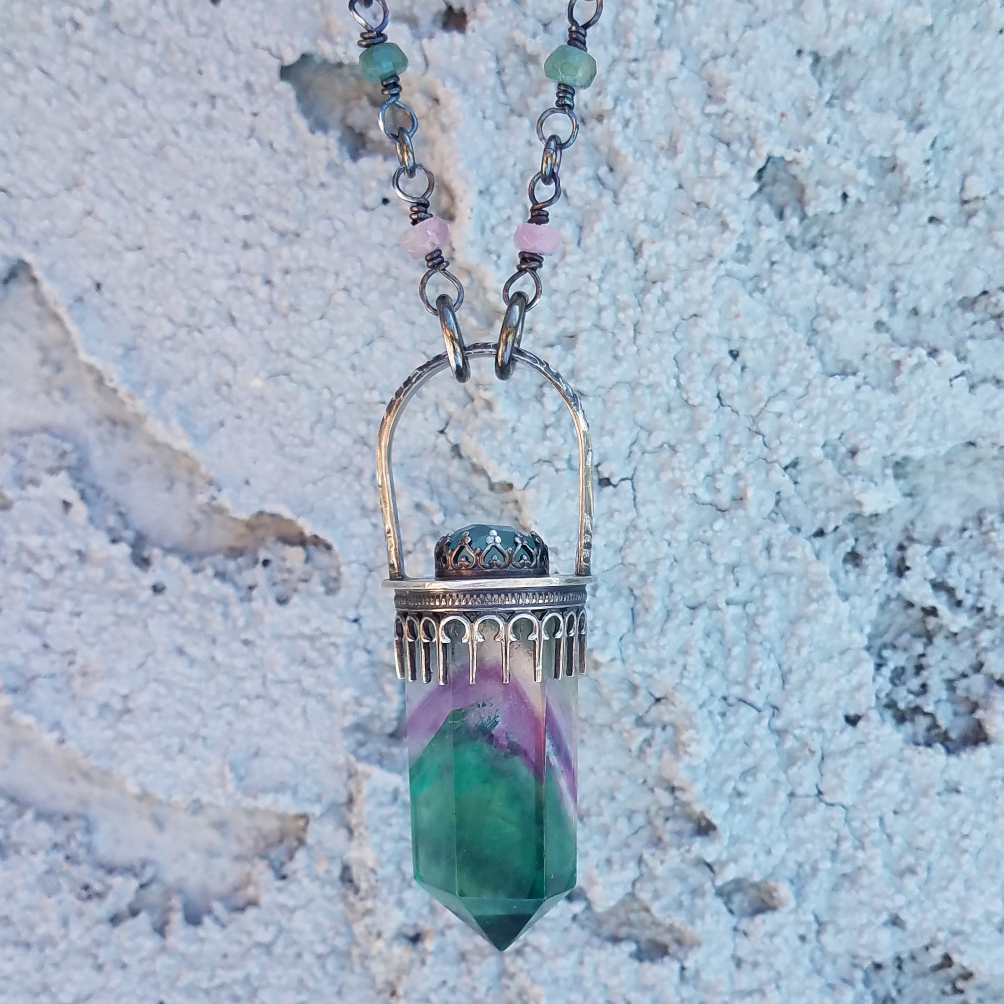 Fluorite Point Pendant by the Amethyst Moon