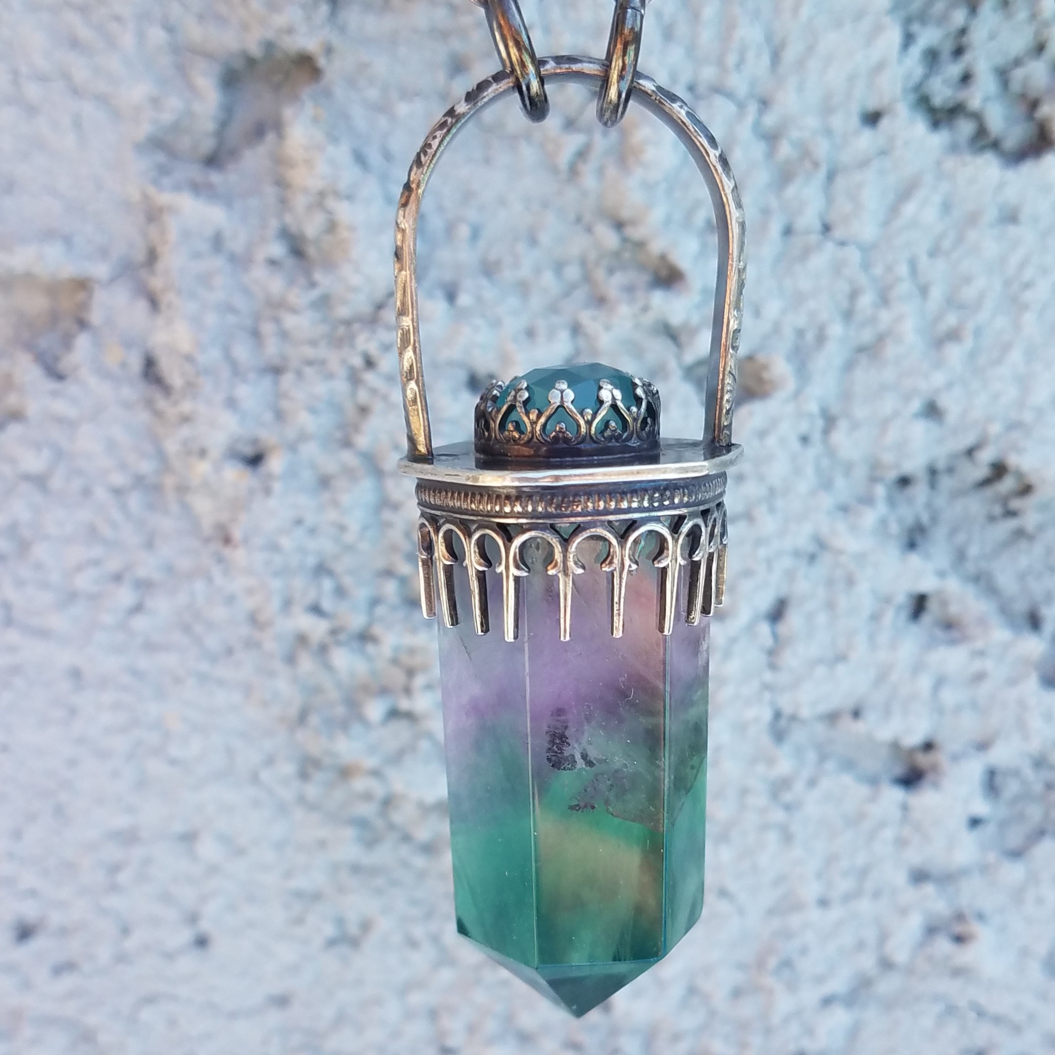 Fluorite & Sterling Silver Pendant by the Amethyst Moon