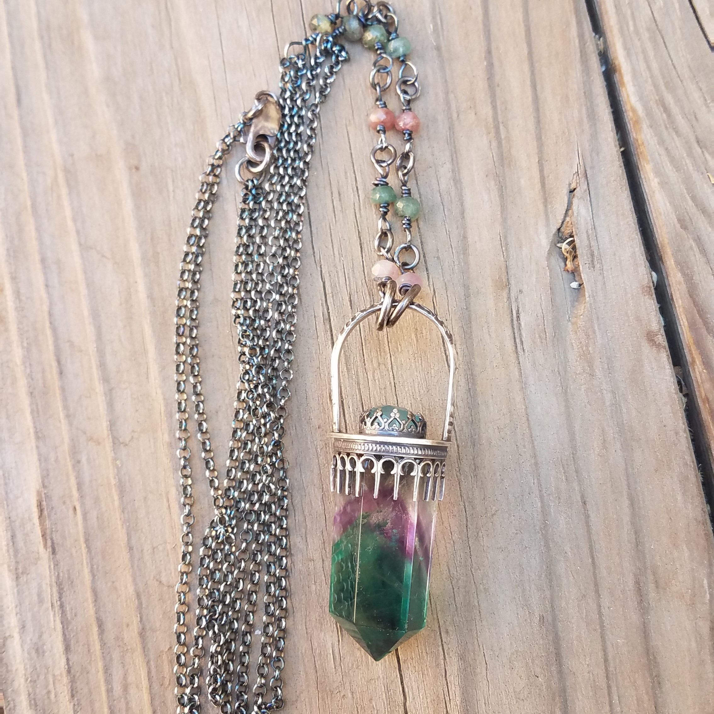 Fluorite Crystal Necklace by the Amethyst Moon