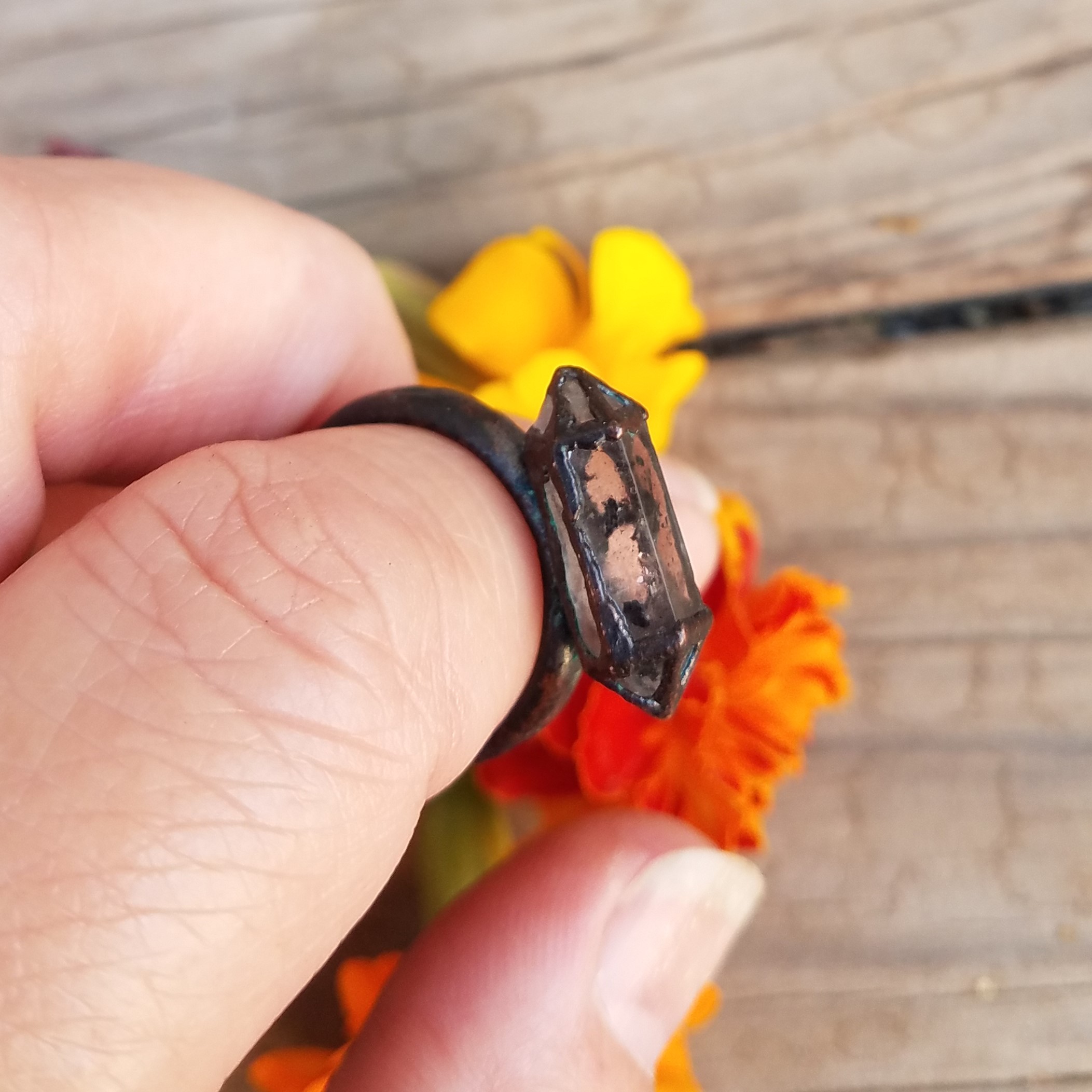 Tibetan Quartz Ring by the Amethyst Moon