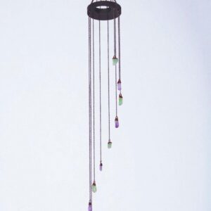 Amethyst & Green Calcite Gemstone Mobile // Amethyst Crystal Mobile