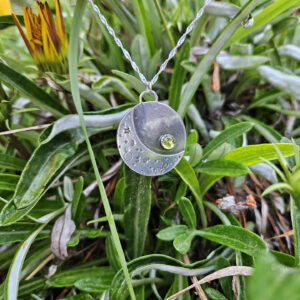 The Waxing Moon Talisman Necklace // Peridot Crescent Moon