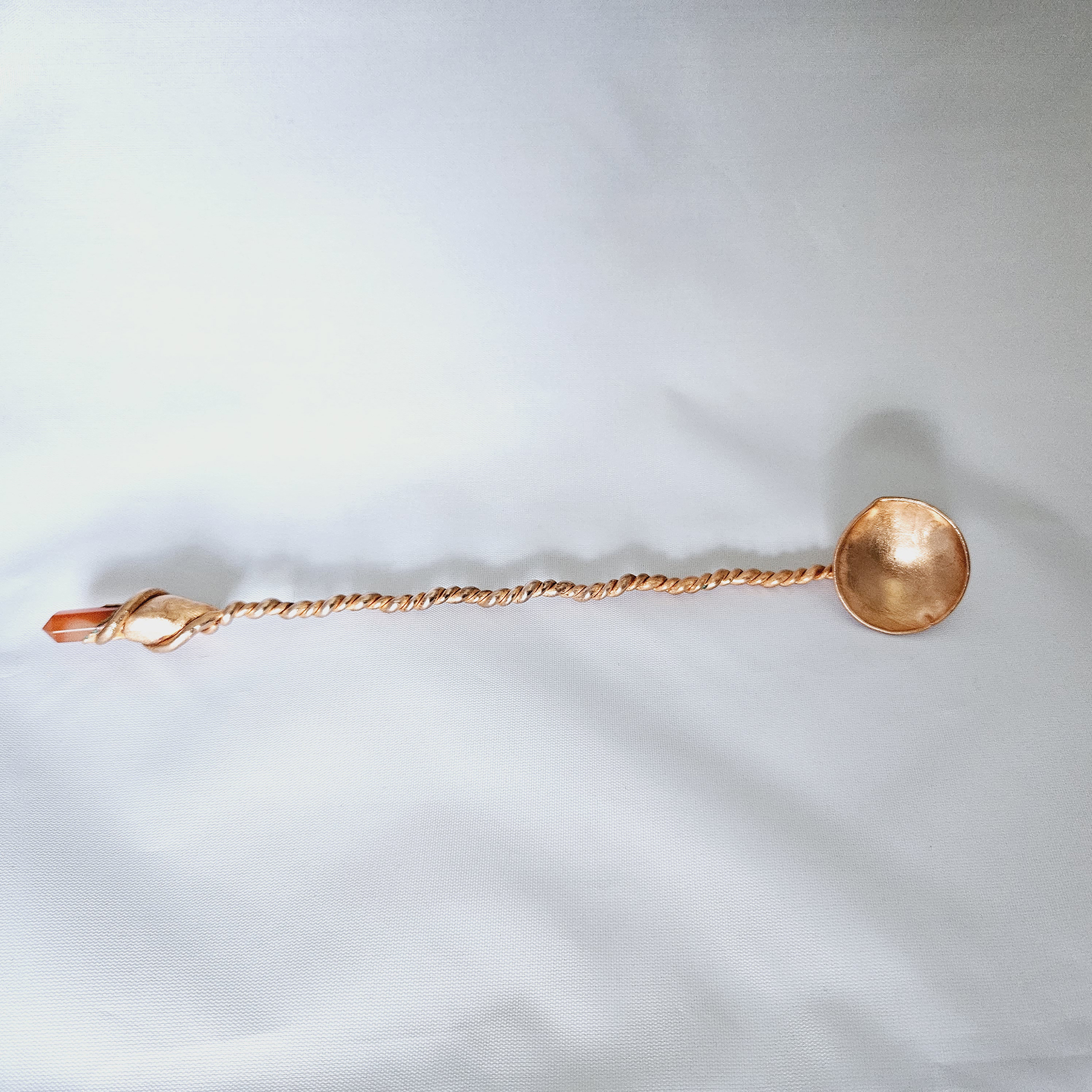 Copper Spoon with Carnelian Crystal