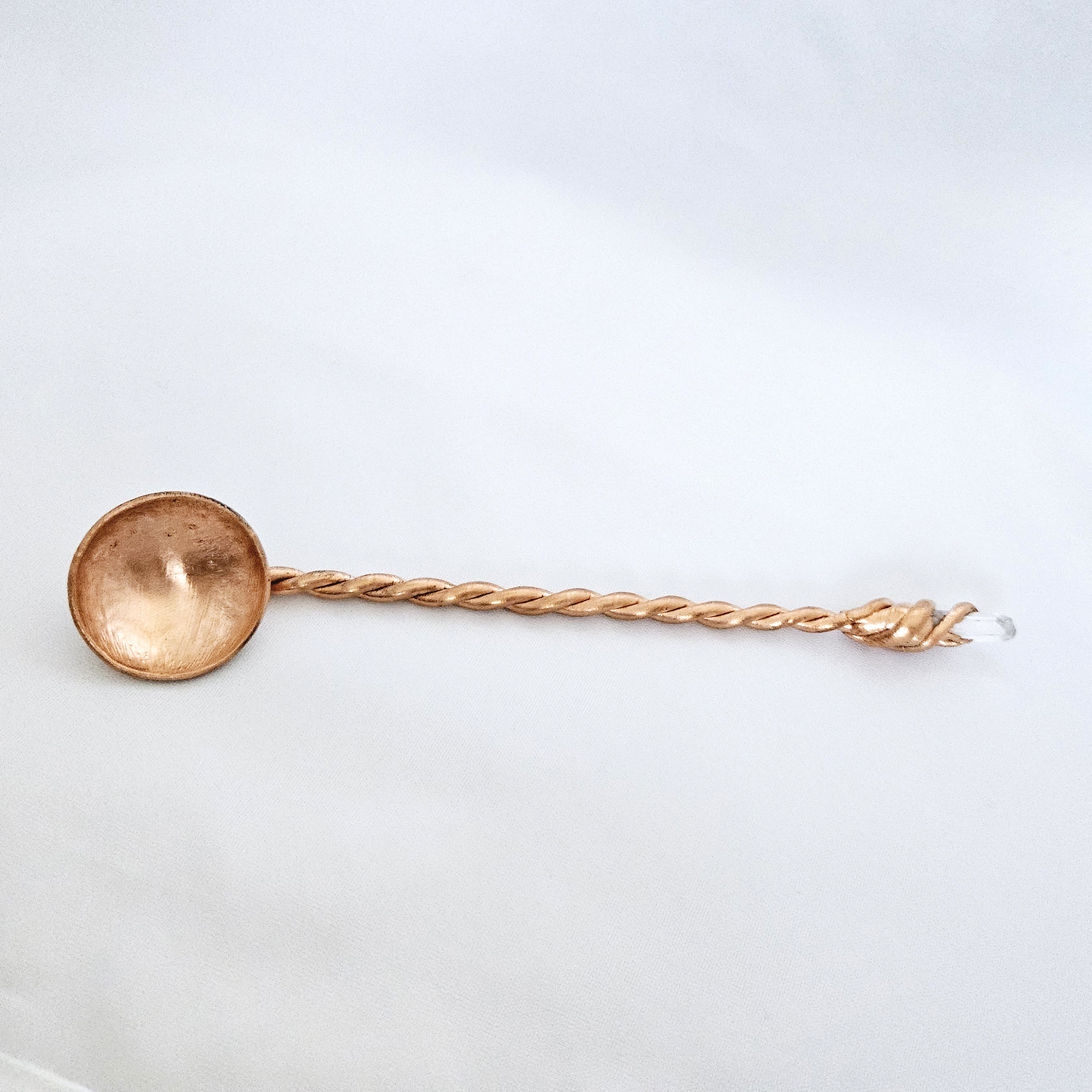 Copper Spoon with Quartz Crystal