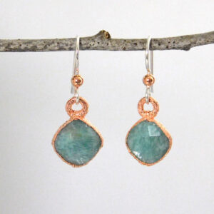 Aquamarine and Copper Earrings