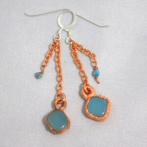 Copper Earrings with Chalcedony