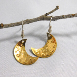 Golden Crescent Moon Earrings