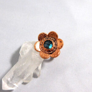 Labradorite and Copper Flower Ring