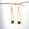 Emerald and Copper Drop Earrings