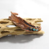 Electroformed Feather Cuff Bracelet with Turquoise