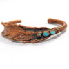 Real Feather Electroformed Copper Cuff Bracelet