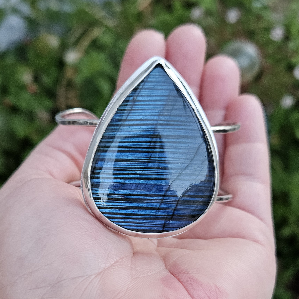 Electric Blue Labradorite Cuff Bracelet