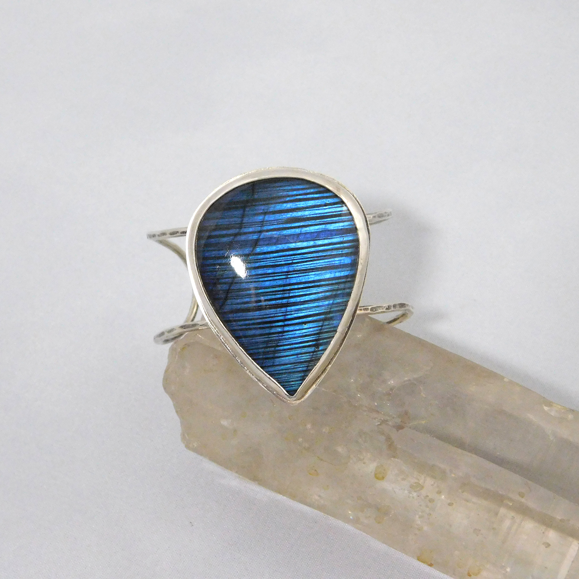 Labradorite and Sterling Silver Cuff Bracelet