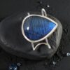 Electric Blue Labradorite and Sterling Silver Cuff Bracelet
