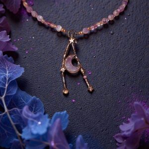 Amethyst Moon Celestial Talisman: The Wearable Beacon // Electroformed Copper Necklace