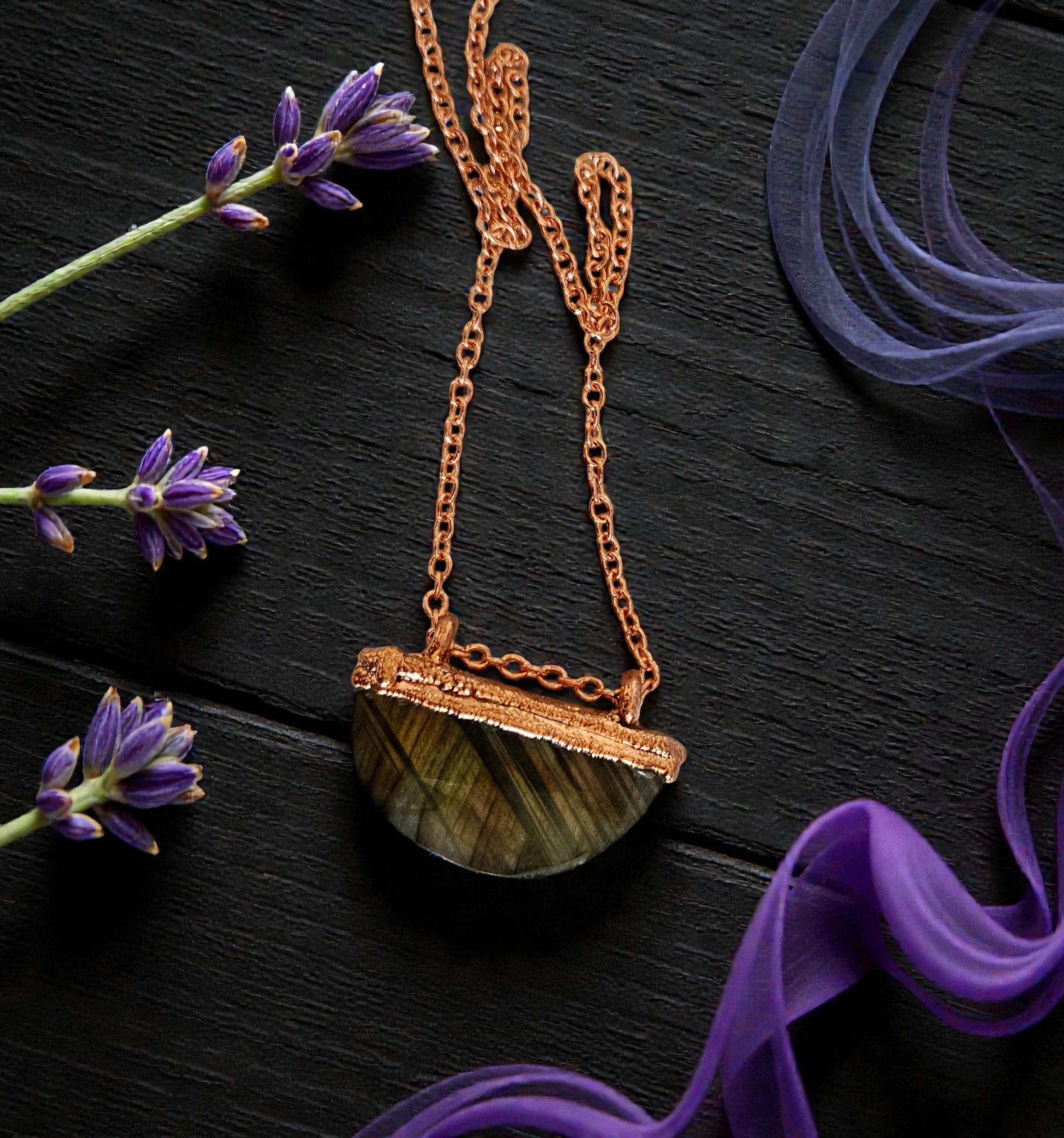 Labradorite Copper Electroformed Necklace